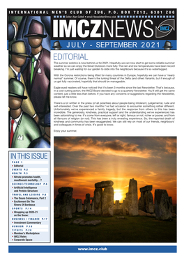 EDITORIAL the Summer Solstice Is Now Behind Us for 2021