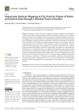 Impervious Surfaces Mapping at City Scale by Fusion of Radar and Optical Data Through a Random Forest Classiﬁer