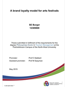A Brand Loyalty Model for Arts Festivals