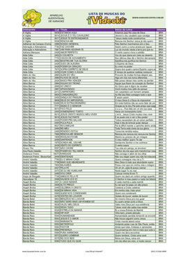 Intérprete Cod Título Início Da Letra Idioma a Vigília 5608 ESTAMOS