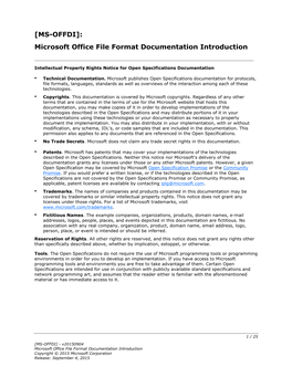 Microsoft Office File Format Documentation Introduction
