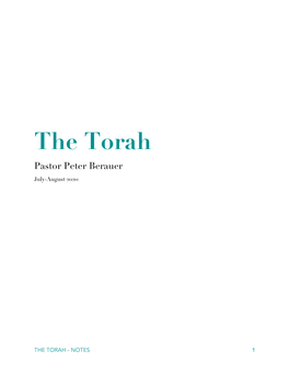 The Torah Pastor Peter Berauer July-August 2020