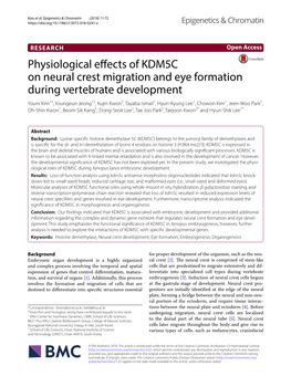 Physiological Effects of KDM5C on Neural Crest Migration and Eye