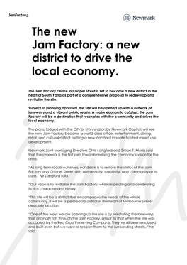 Jam Factory Statement