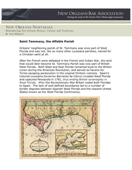 Saint Tammany, the Affable Parish4 13 16.Pdf