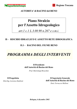 Programma Degli Interventi