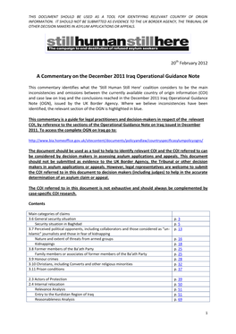 Commentary on the December 2011 UKBA's Operational Guidance