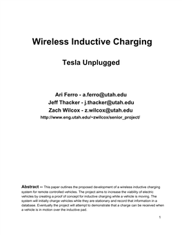 Wireless Inductive Charging