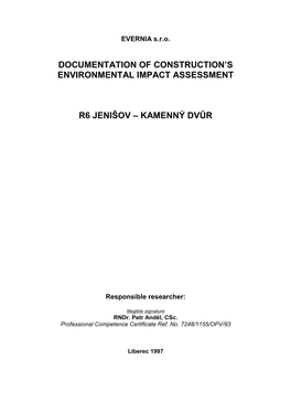 Of the Environmental Impact Assessment