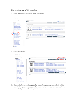 How to Subscribe to the VCS Online Calendar