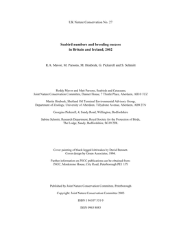 Seabird Numbers and Breeding Success in Britain and Ireland, 2002