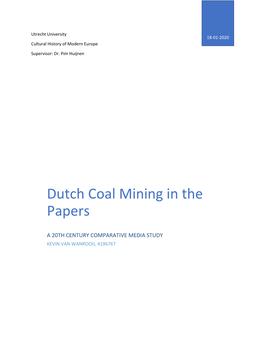 Dutch Coal Mining in the Papers