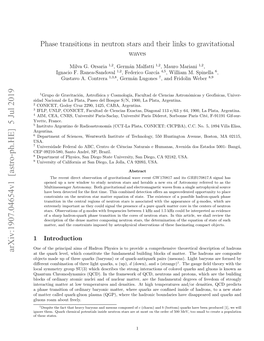 Phase Transitions in Neutron Stars and Their Links to Gravitational Waves