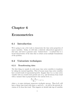 Chapter 6 Econometrics