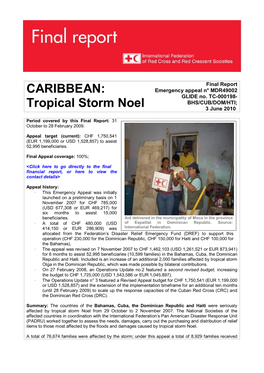 CARIBBEAN: Tropical Storm Noel