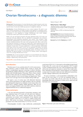 Ovarian Fibrothecoma - a Diagnostic Dilemma