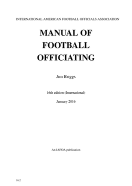 Manual of Football Officiating