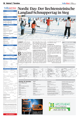 Nordic Day: Der Liechtensteinische Langlauf-Schnuppertag in Steg