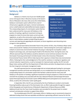 Stormwater Financing Case Study