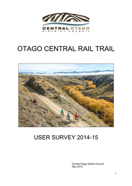 Otago Central Rail Trail User Survey 2014-15