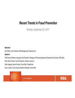 Recent Trends in Fraud Prevention