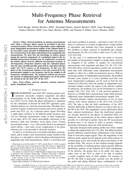 Multi-Frequency Phase Retrieval for Antenna Measurements