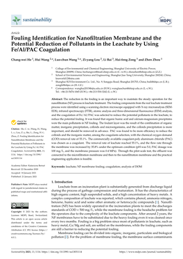 Fouling Identification for Nanofiltration Membrane and the Potential