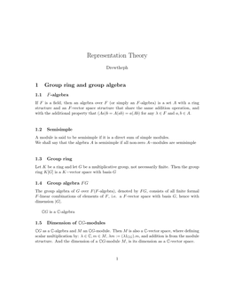 Representation Theory