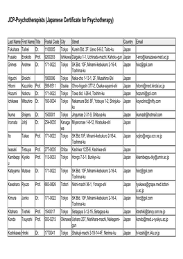 JCP-Psychotherapists (Japanese Certificate for Psychotherapy)