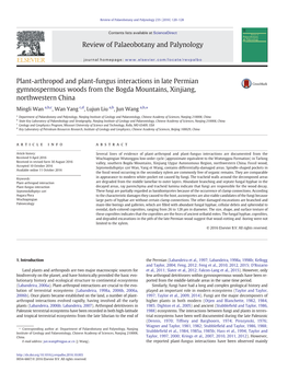 Plant-Arthropod and Plant-Fungus Interactions in Late Permian Gymnospermous Woods from the Bogda Mountains, Xinjiang, Northwestern China