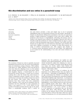 Kin Discrimination and Sex Ratios in a Parasitoid Wasp