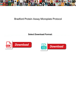 Bradford Protein Assay Microplate Protocol