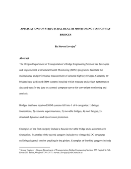 Structural Health Monitoring to Highway