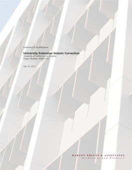 University Extension Seismic Correction University of California, Los Angeles Project Number: 948472.01