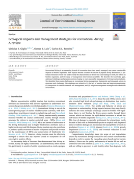 Ecological Impacts and Management Strategies for Recreational Diving: a Review