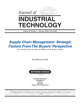 Supply Chain Management: Strategic Factors from the Buyers' Perspective