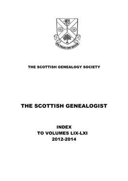 The Scottish Genealogist