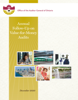 2020 Annual Follow-Up on Value-For-Money Audits