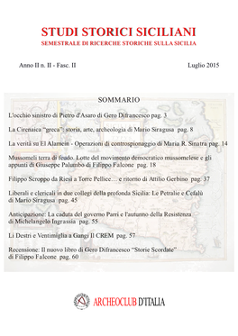 STUDI STORICI SICILIANI LUGLIO 2015 Documento In