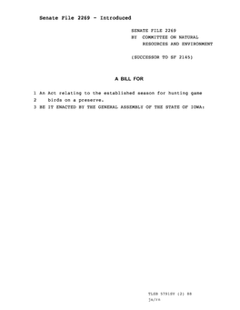 Senate File 2269 - Introduced