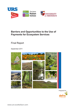 Barriers and Opportunities to the Use of Payments for Ecosystem Services