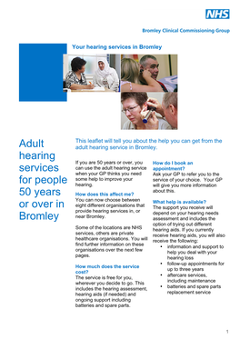 Bromley Hearing Services Patient Information V0.8[1]