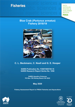 Blue Crab (Portunus Armatus) Fishery 2018/19