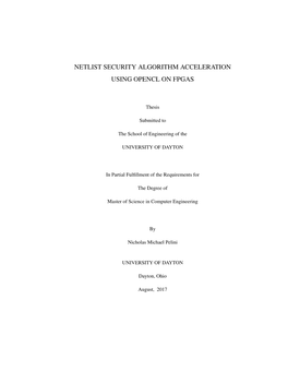 Netlist Security Algorithm Acceleration Using Opencl on Fpgas