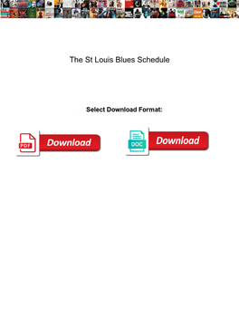 The St Louis Blues Schedule