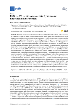 COVID-19, Renin-Angiotensin System and Endothelial Dysfunction