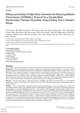 Efficacy and Safety of High-Dose Ivermectin for Reducing Malaria