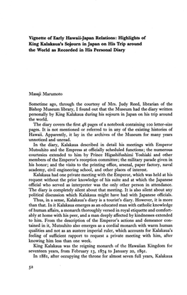 Highlights of King Kalakaua's Sojourn in Japan on His Trip Around the World As Recorded in His Personal Diary