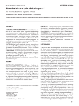 Abdominal Visceral Pain: Clinical Aspect*