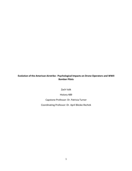 Evolution of the American Airstrike: Psychological Impacts on Drone Operators and WWII Bomber Pilots